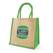 Halton Natural Jute Bag - Green