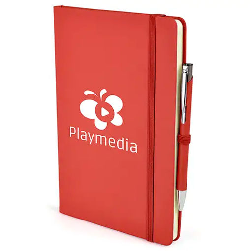 A5 Soft Touch Notebook & Pen - Red