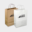 Twisted Paper Handle Carrier Bag - Branded White & Brown