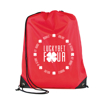 Promotional Polyester Drawstring Bag - Red