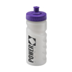 Finger Grip Sports Bottle 500ml - Clear with Purple P/P Lid