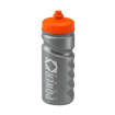 Finger Grip Sports Bottle 500ml - Silver with Orange Valve Lid