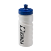 Finger Grip Sports Bottle 500ml - White with Blue P/P Lid