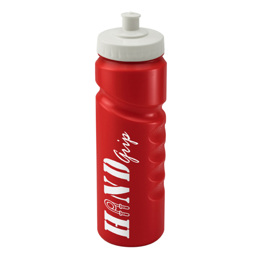 Finger Grip Sports Bottle 750ml - Red with White P/P Lid