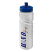 Finger Grip Sports Bottle 750ml - White with Blue P/P Lid