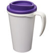 Americano Grande Travel Mug - White (with White handle & Purple lid)