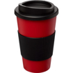 Americano Travel Mug with Grip - Red (with black grip & lid)