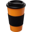 Americano Travel Mug with Grip - Orange (with black grip & lid)