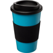 Americano Travel Mug with Grip - Light Blue (with black grip & lid)