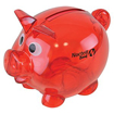 Mini Translucent Piggy Bank - Red