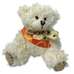 12cm Paw Teddy Bear with Sash - Latte