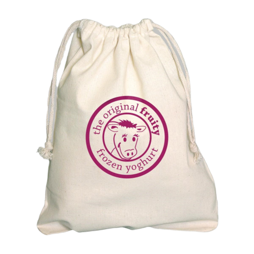 Natural Large Cotton Pouch - Branded