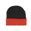 Two Tone Beanie Hat - Black & Red