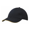 Brushed Heavy Cotton Cap - Navy/Gold