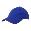 Brushed Heavy Cotton Cap - Royal/Red