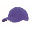 Brushed Heavy Cotton Cap - Purple/White