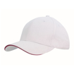 Brushed Heavy Cotton Cap - White/Red