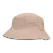 Twill Bucket Hat - Stone/White