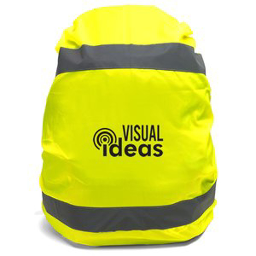 Hi Vis Backpack Cover - Yellow Branded