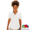 Fruit of the Loom Lady Fit Short Sleeve Oxford Shirt - White
