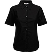 Fruit of the Loom Lady Fit Short Sleeve Oxford Shirt - Black