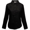 Fruit of the Loom Lady Fit Long Sleeve Oxford Shirt - Black
