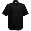 Fruit of the Loom Mens Short Sleeve Oxford Shirt - Black