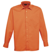 Mens Long Sleeve Poplin Shirt - Orange