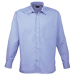 Mens Long Sleeve Poplin Shirt - Mid Blue