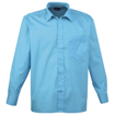 Mens Long Sleeve Poplin Shirt - Turquoise
