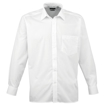 White Mens Long Sleeve Poplin Shirt - White