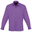Mens Long Sleeve Poplin Shirt - Rich Violet