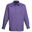 Mens Long Sleeve Poplin Shirt - Purple