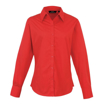 Ladies Long sleeve Poplin Shirt - Strawberry Red