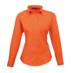Ladies Long sleeve Poplin Shirt - Orange