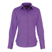Ladies Long sleeve Poplin Shirt - Rich Violet