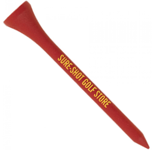 70mm Wooden Golf Tees - Red