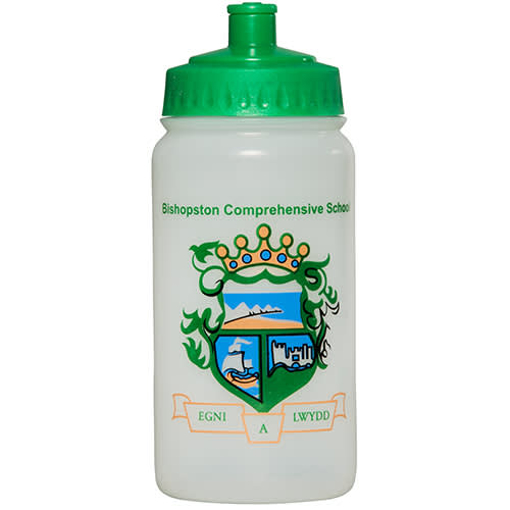 500ml Biodegradable Sports Bottles - Branded with Green Cap