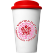 King's Coronation Americano Coffee Travel Mug - red and pink logo