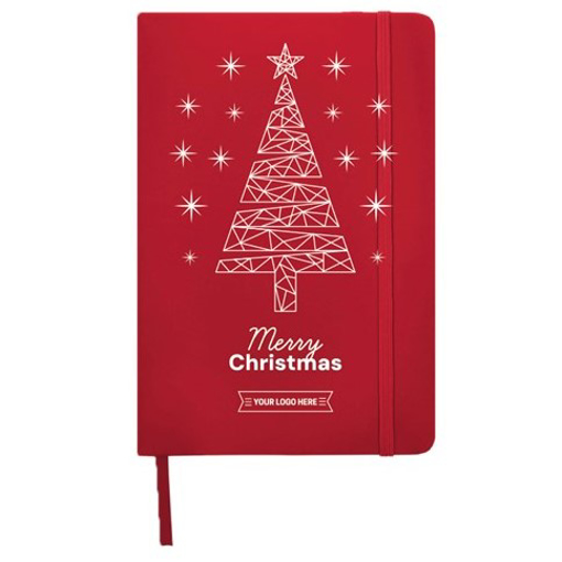Promotional Christmas Malta A5 Lined Notebook - Tree Design