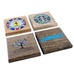 Handmade Solid Oak UV Printed Coasters - Solid Wood AFWC- full colour UV printing