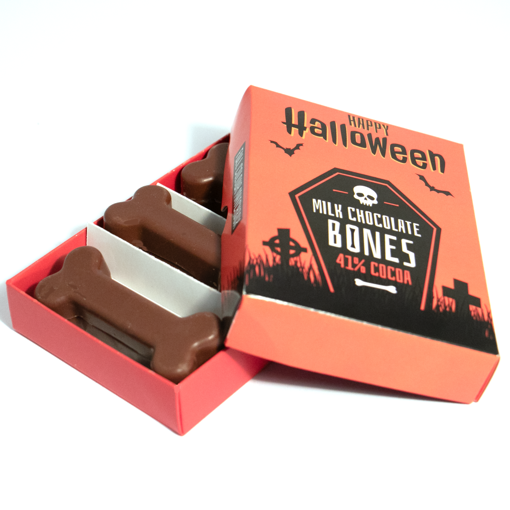 Halloween Six Milk Chocolate Bones in an Eco Box