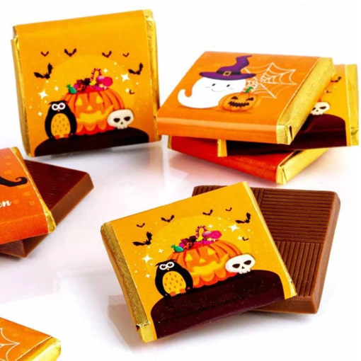 Halloween Neapolitan Milk or Dark Chocolates - Gold Wrapper