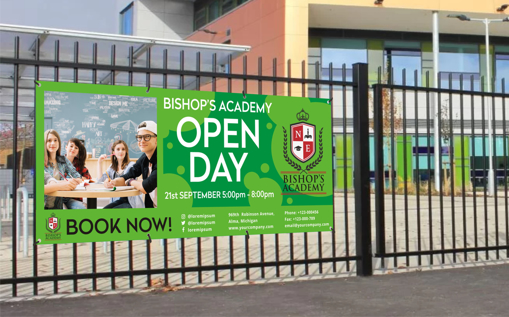 Printed School PVC Banners with Eyelets